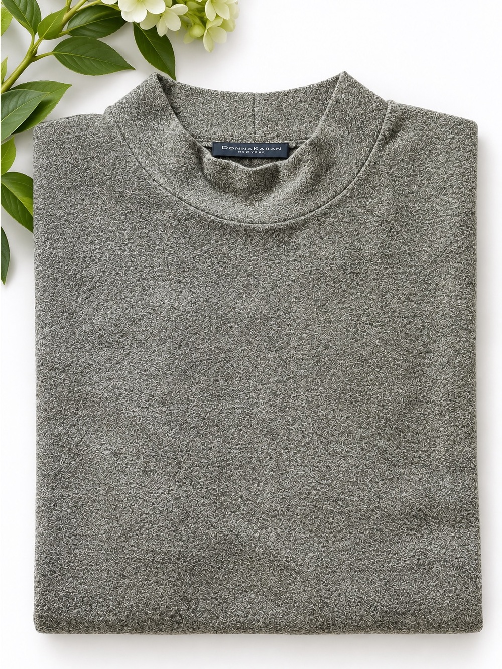 DONNA KARAN NEW YORK - Gray Long Sleeve Sweater Shirt